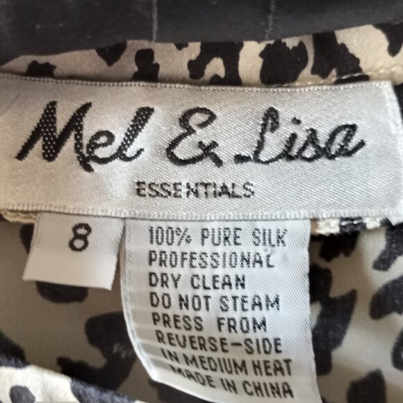 'MEL & LISA ESSENTIALS' Collarless Silk Blouse Size 8 Semi Fitted *Flawless - Picture 8 of 14